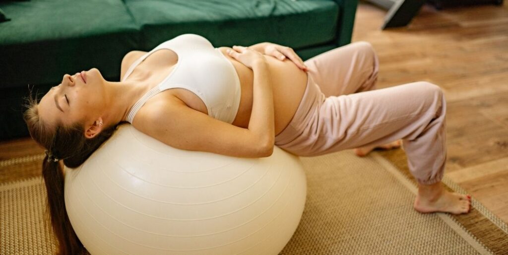 pregnant woman on ball