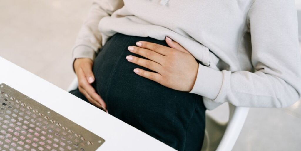 pregnant woman working